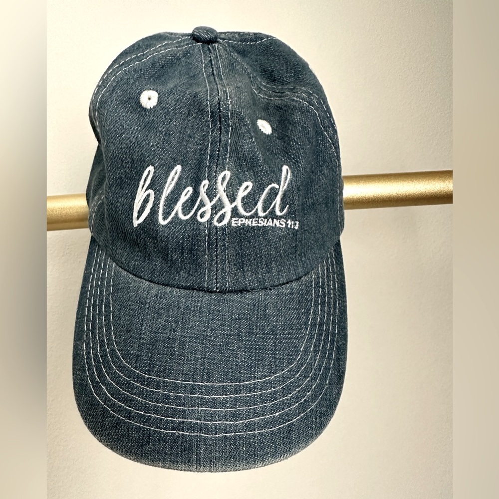 NWOT BLESSED Ball Cap OS navy super soft denim